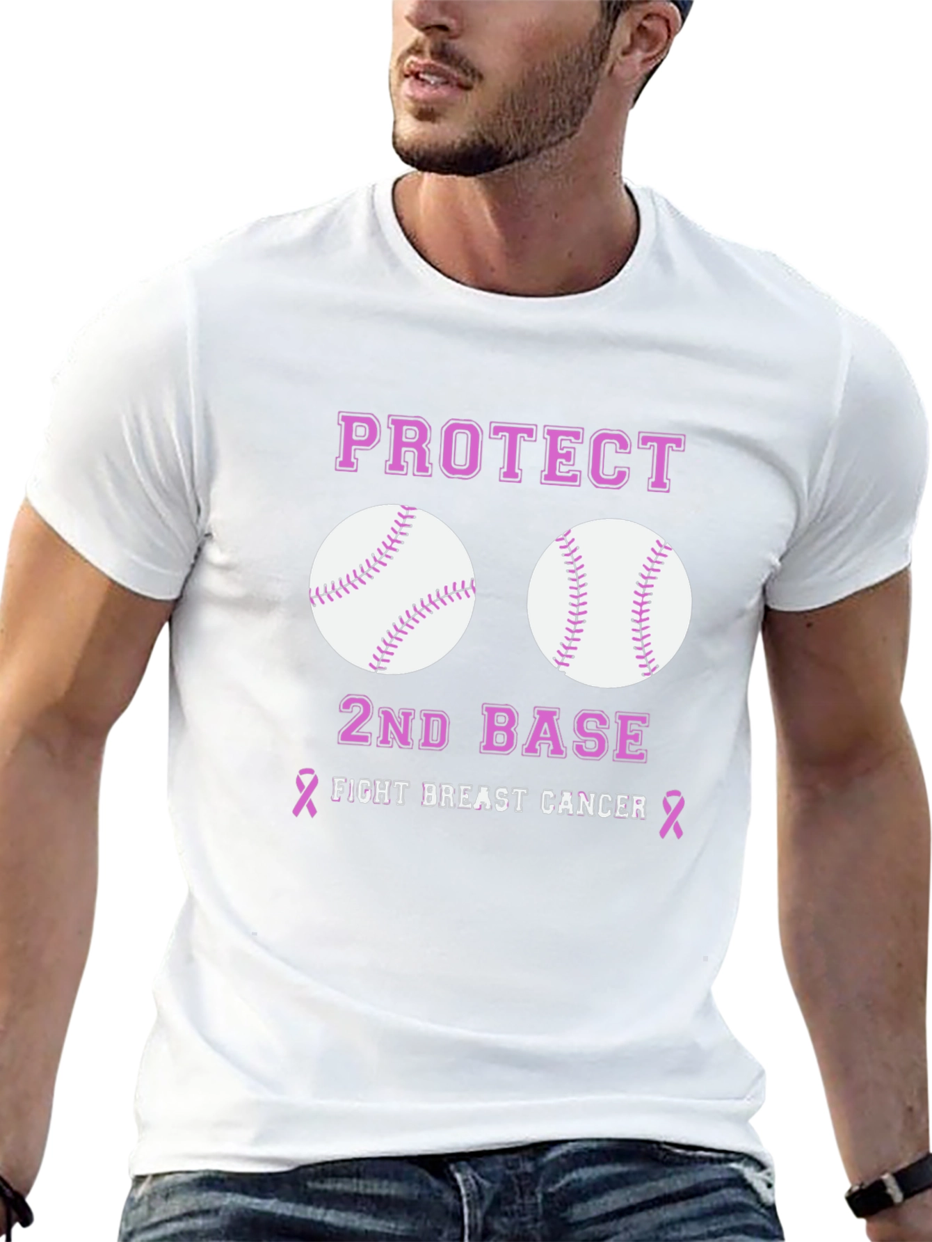 Protect 2nd Base Breast Cancer Awareness T-Shirt