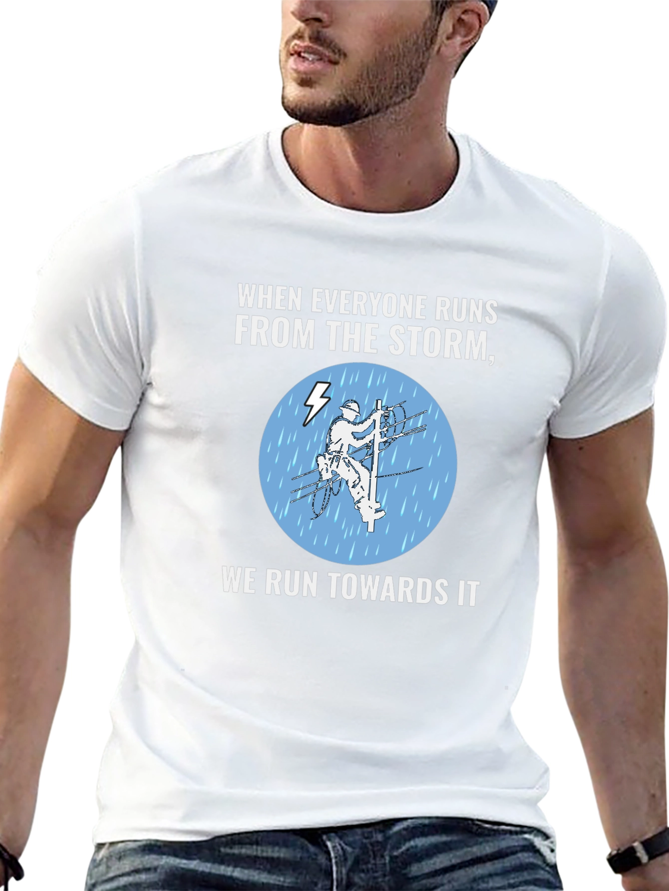 Lineman Storm T-Shirt - We Run Towards It!