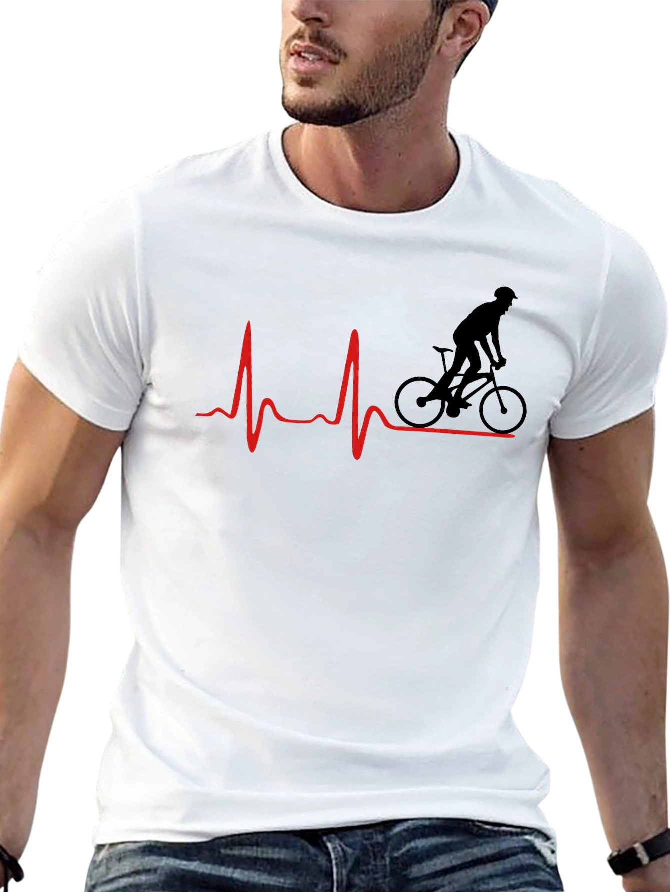 Cyclist Heartbeat Graphic Tee - Ride On!
