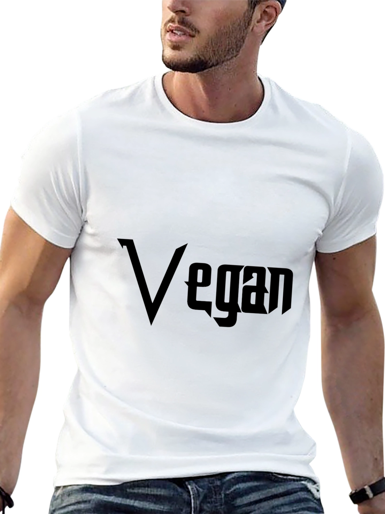 Vegan Graphic Black T-Shirt for Men