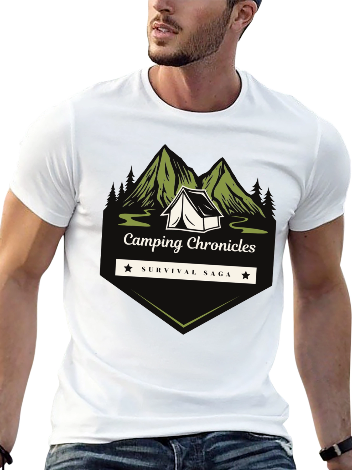 Camping Chronicles Survival Saga Graphic T-Shirt