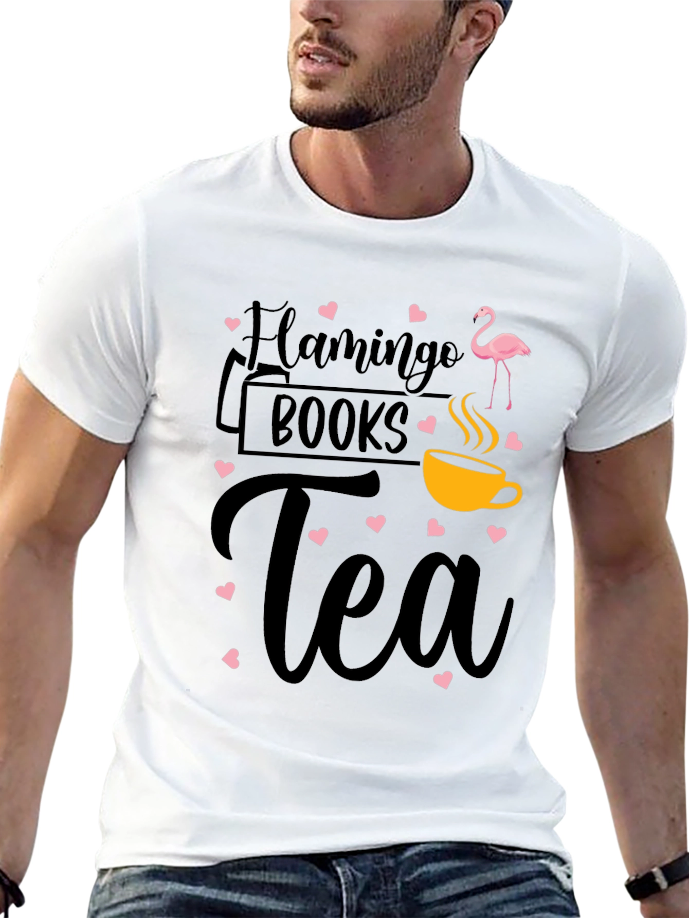 Flamingo Books Tea Graphic Tee Shirt