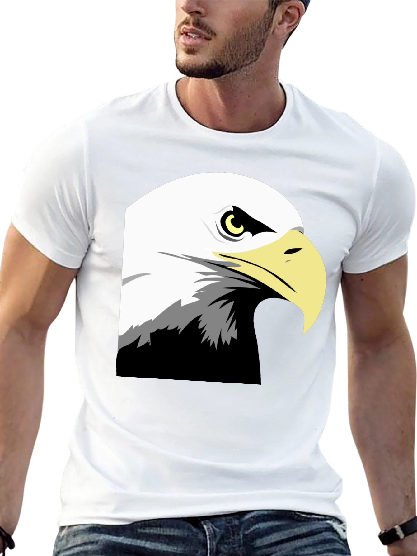 Bold Eagle Graphic Tee - Black Cotton Blend