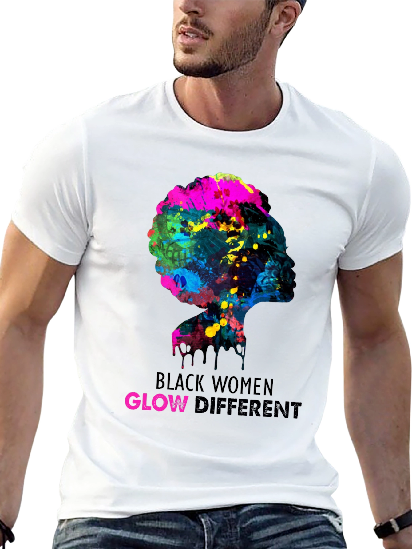 Black Women Glow Different Graphic Tee