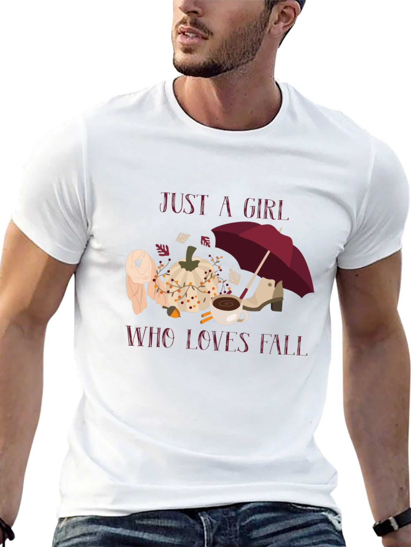 Just A Girl Who Loves Fall T-Shirt Autumn Tee