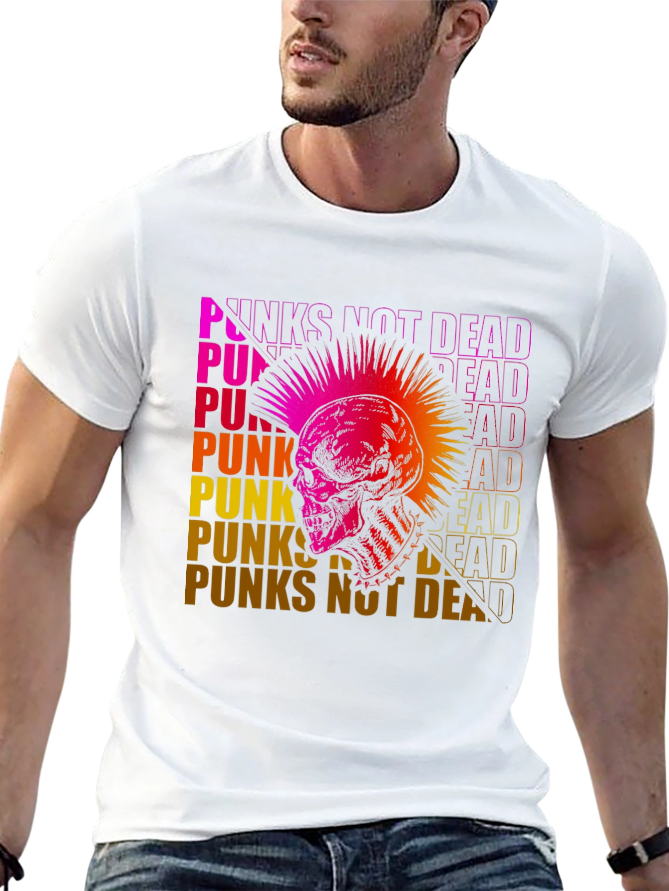 Punks Not Dead Skull Graphic Tee