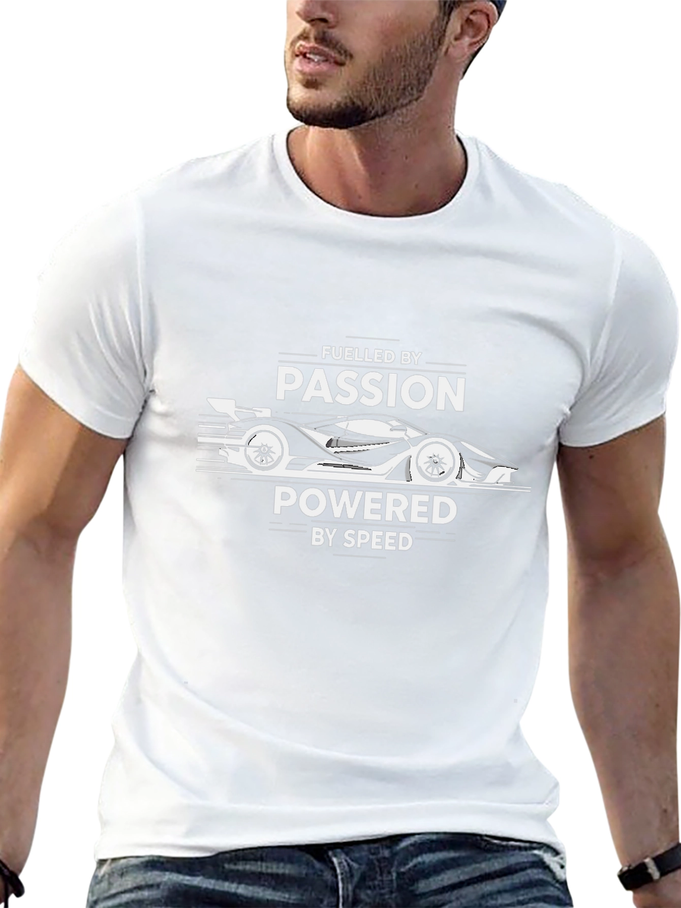 Fueled By Passion Graphic Tee - Racing Car Design