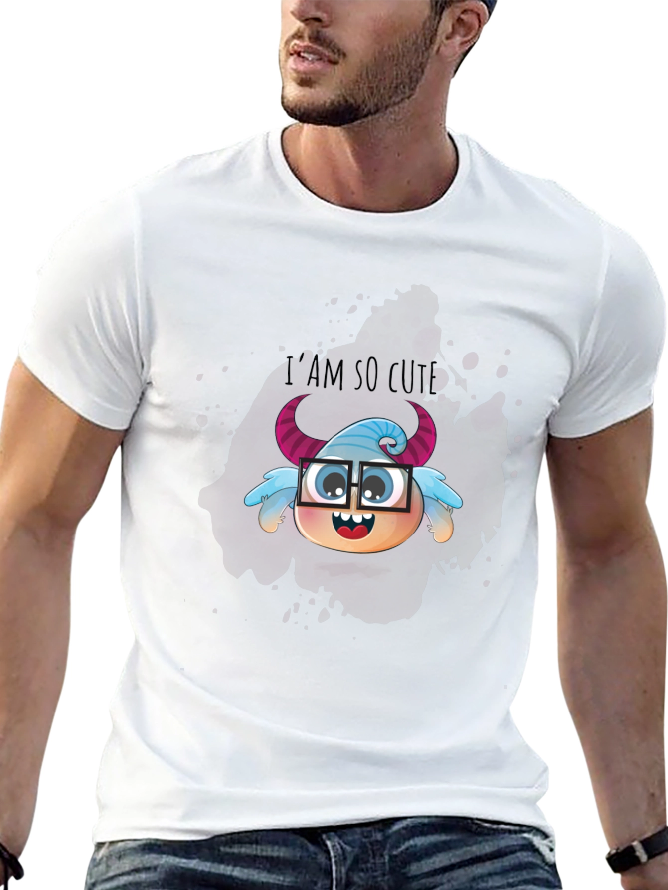 Cute Monster Graphic Tee - Unisex Black T-Shirt