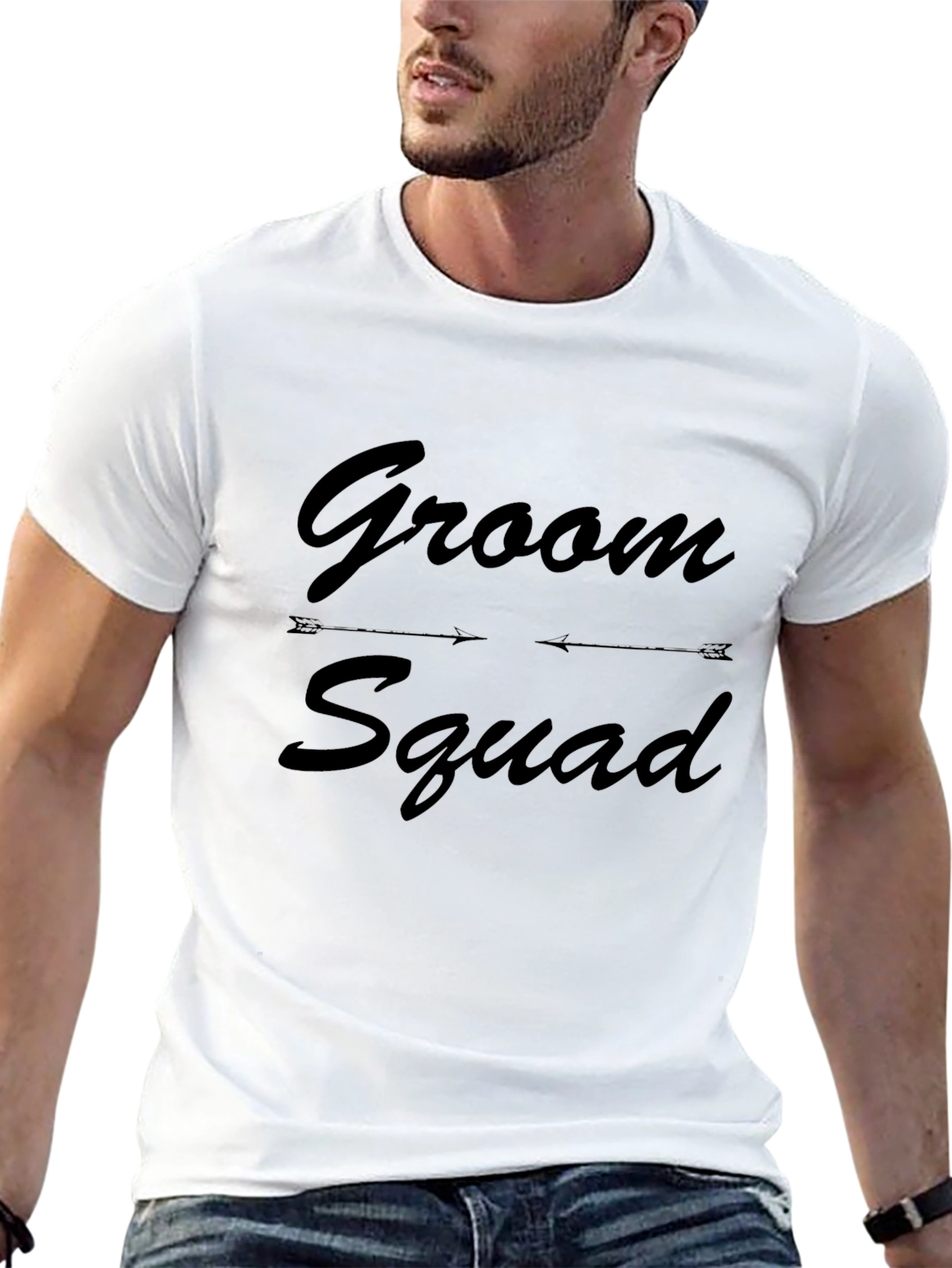 Groom Squad Black Crew Neck T-Shirt