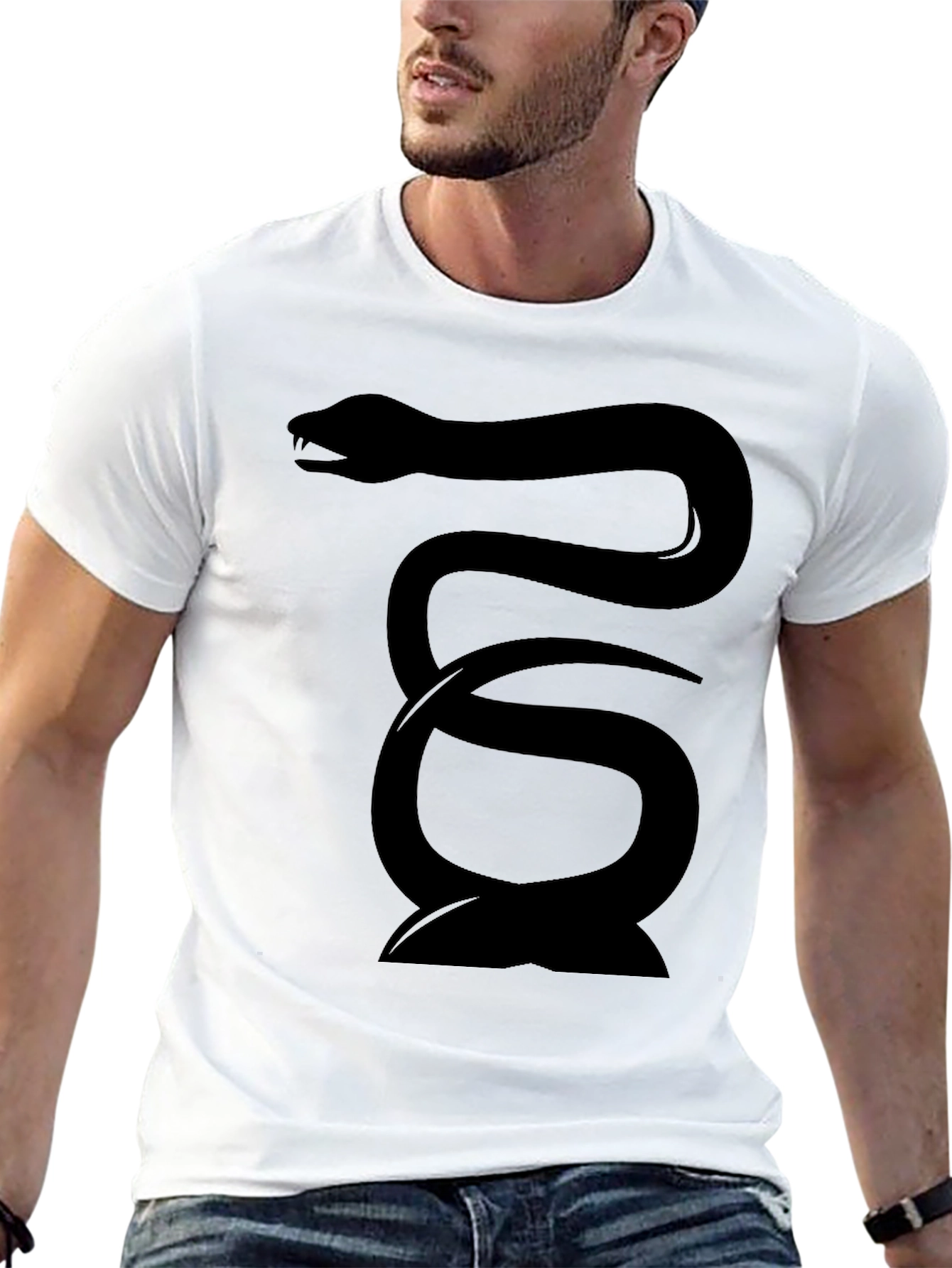 Black Snake Graphic Tee - Mens Fashion