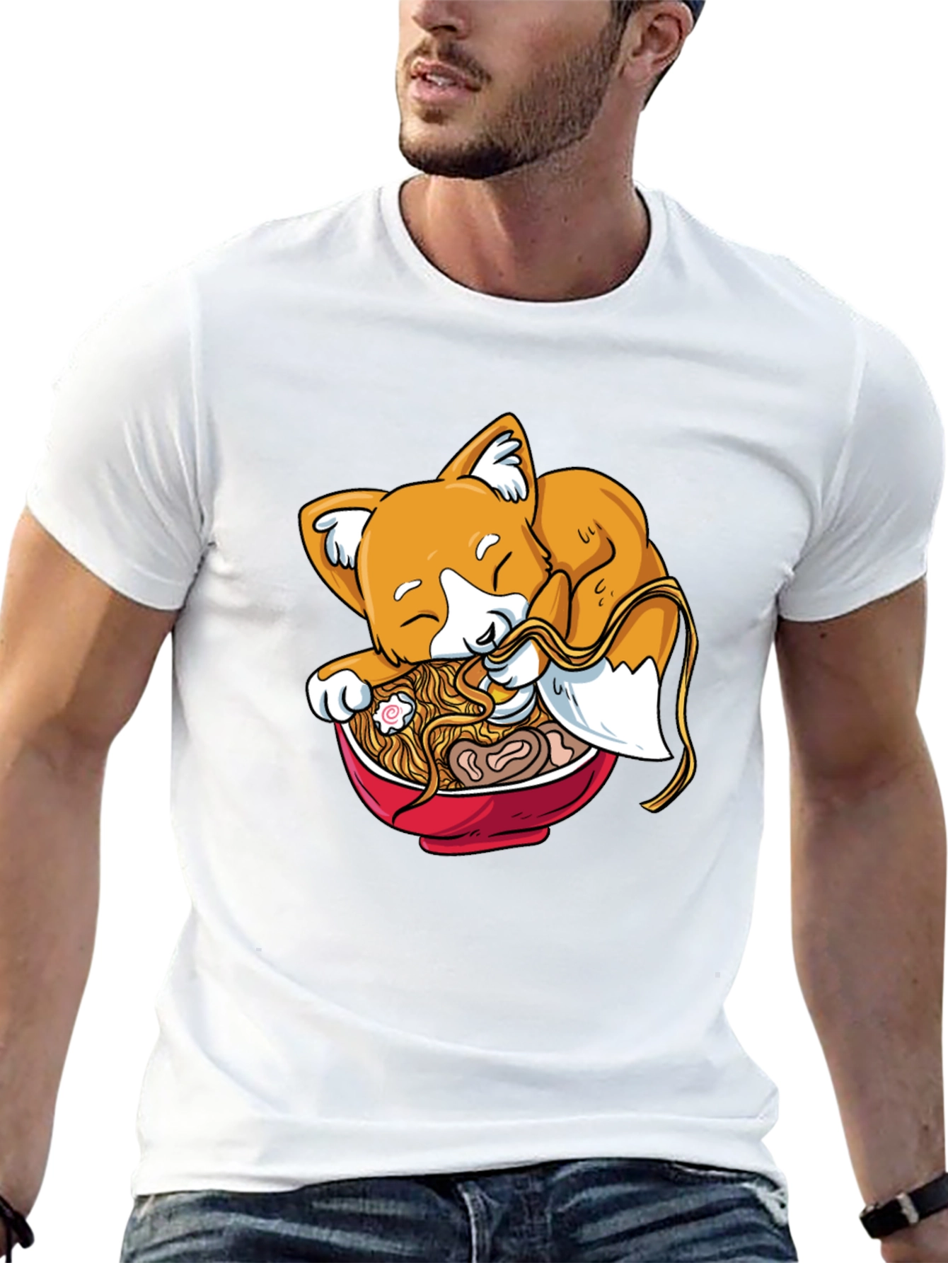 Ramen Fox Black Graphic Tee