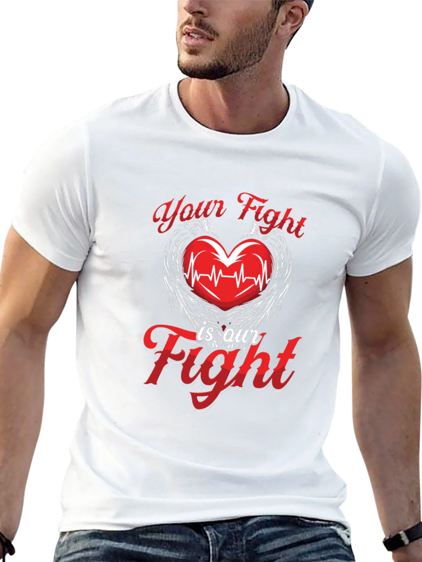 Heartbeat Wings T-Shirt - Your Fight is Our Fight