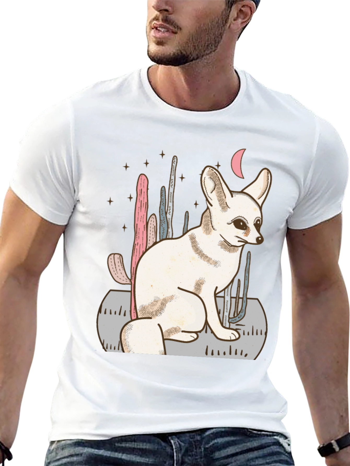 Fennec Fox Desert Scene Graphic Tee