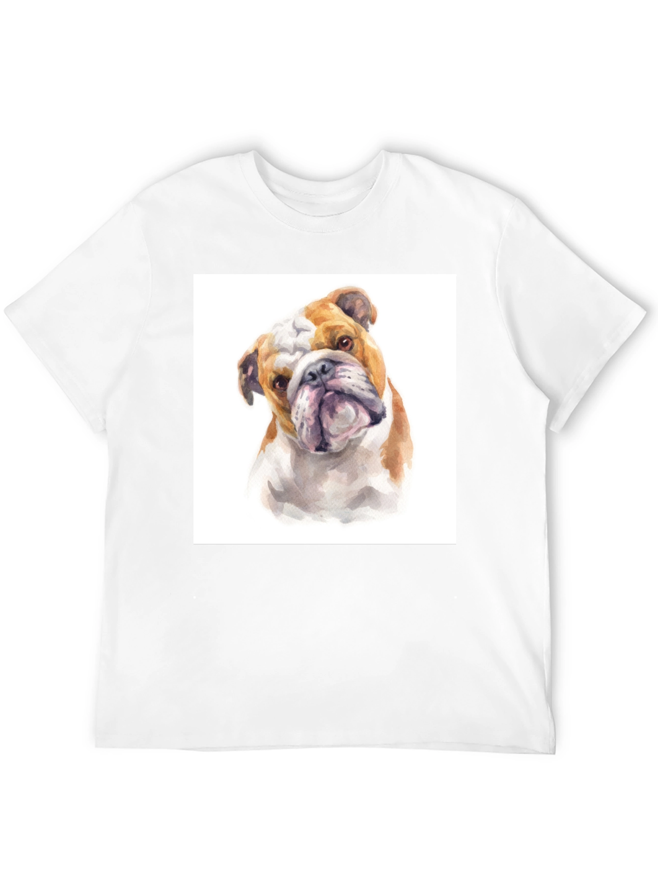 Bulldog Watercolor Graphic T-Shirt