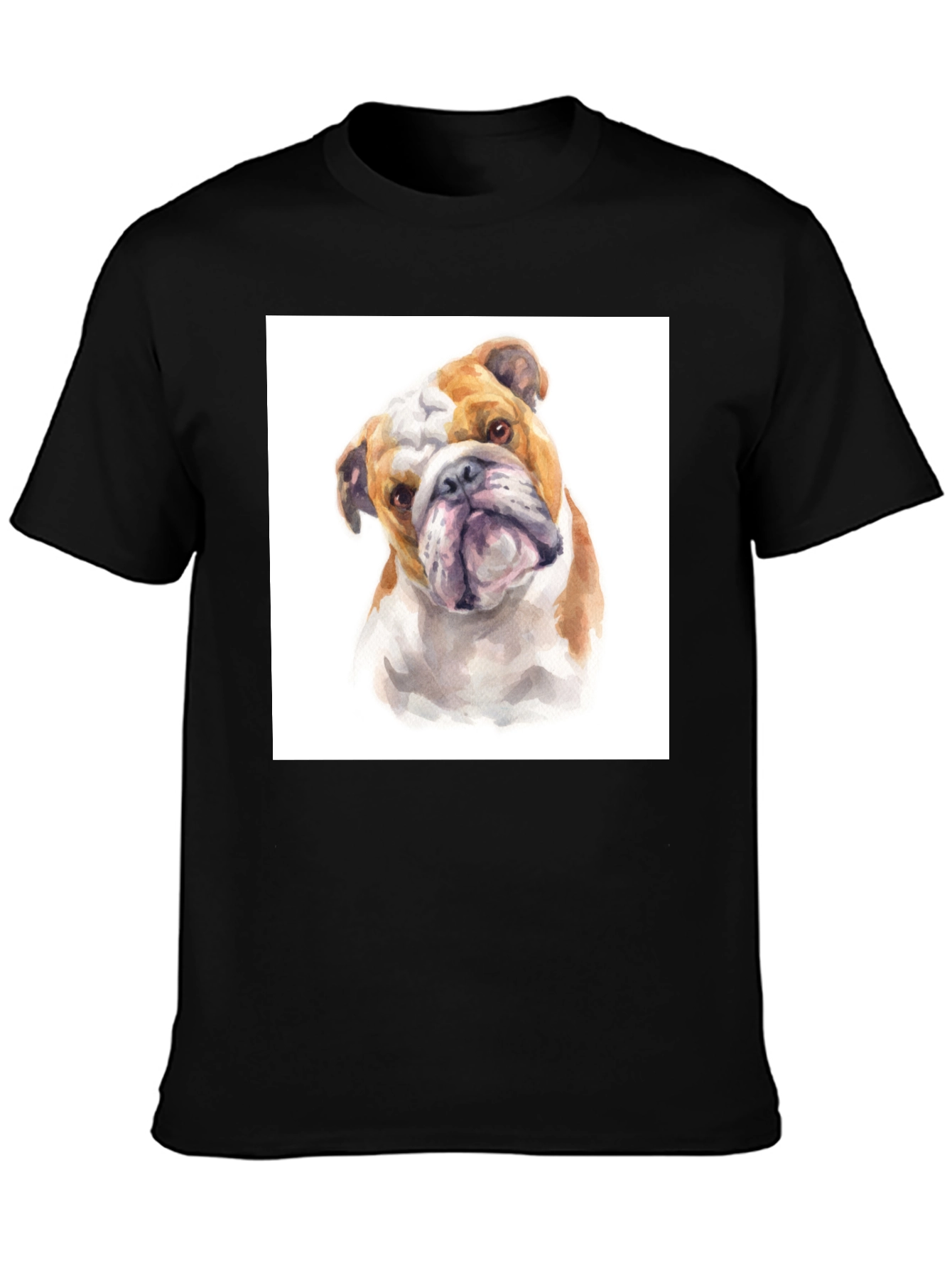 Bulldog Watercolor Graphic T-Shirt