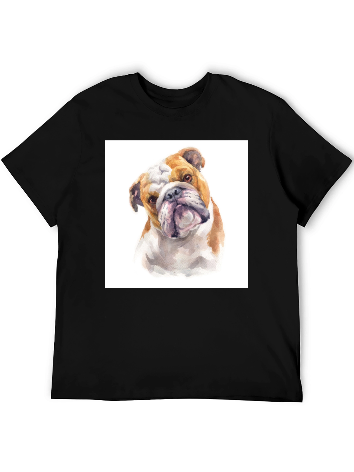 Bulldog Watercolor Graphic T-Shirt