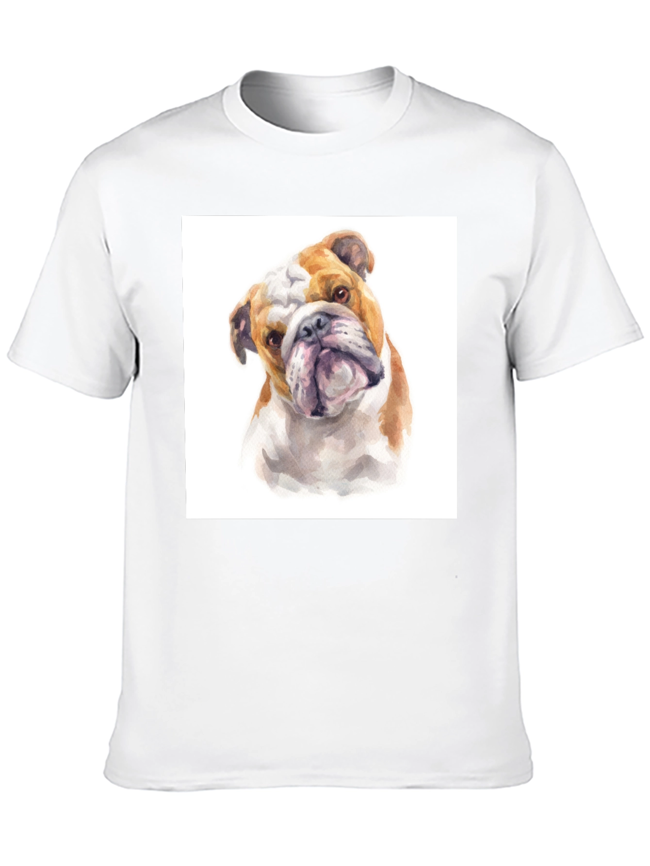 Bulldog Watercolor Graphic T-Shirt