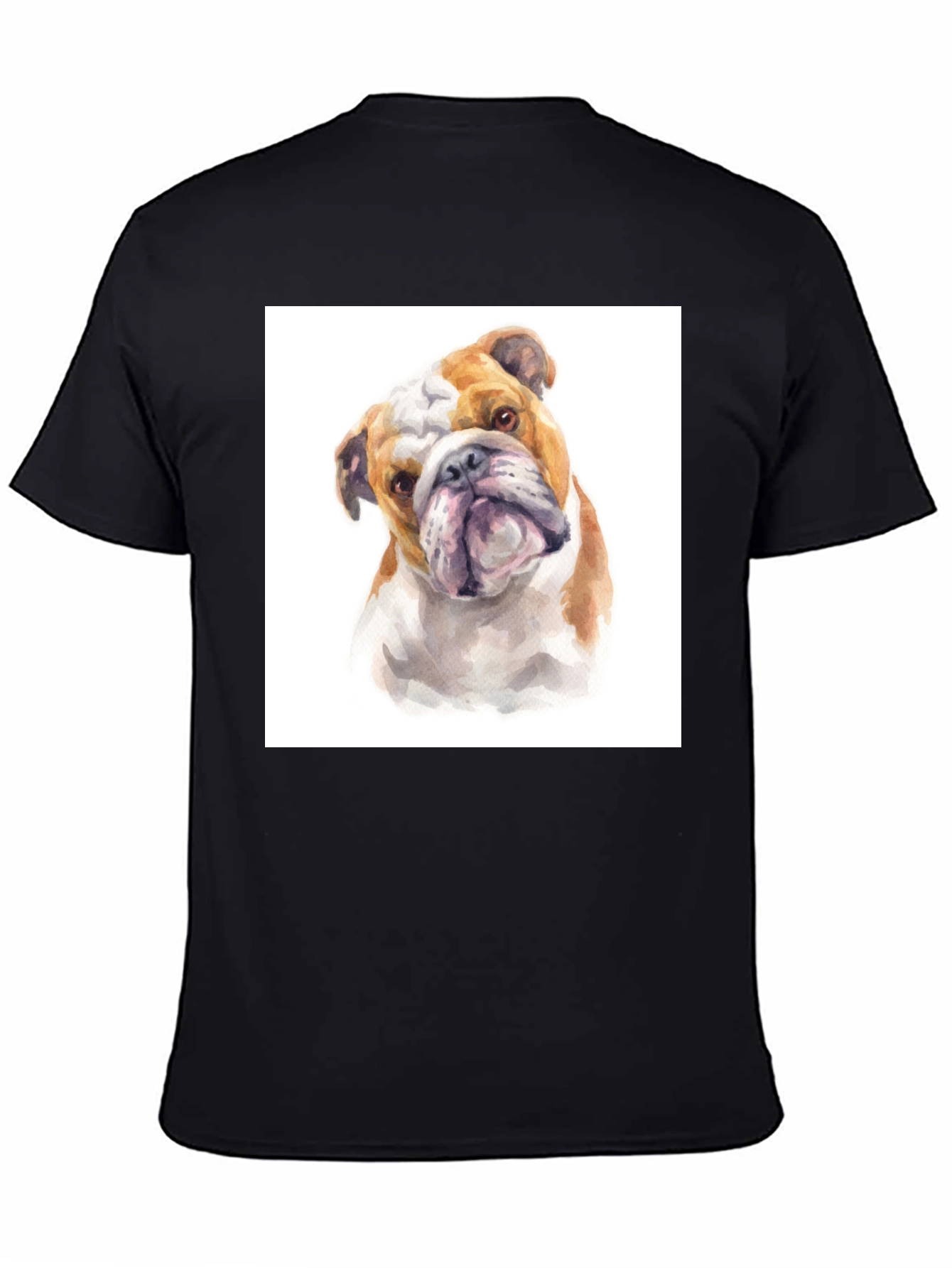 Bulldog Watercolor Graphic T-Shirt