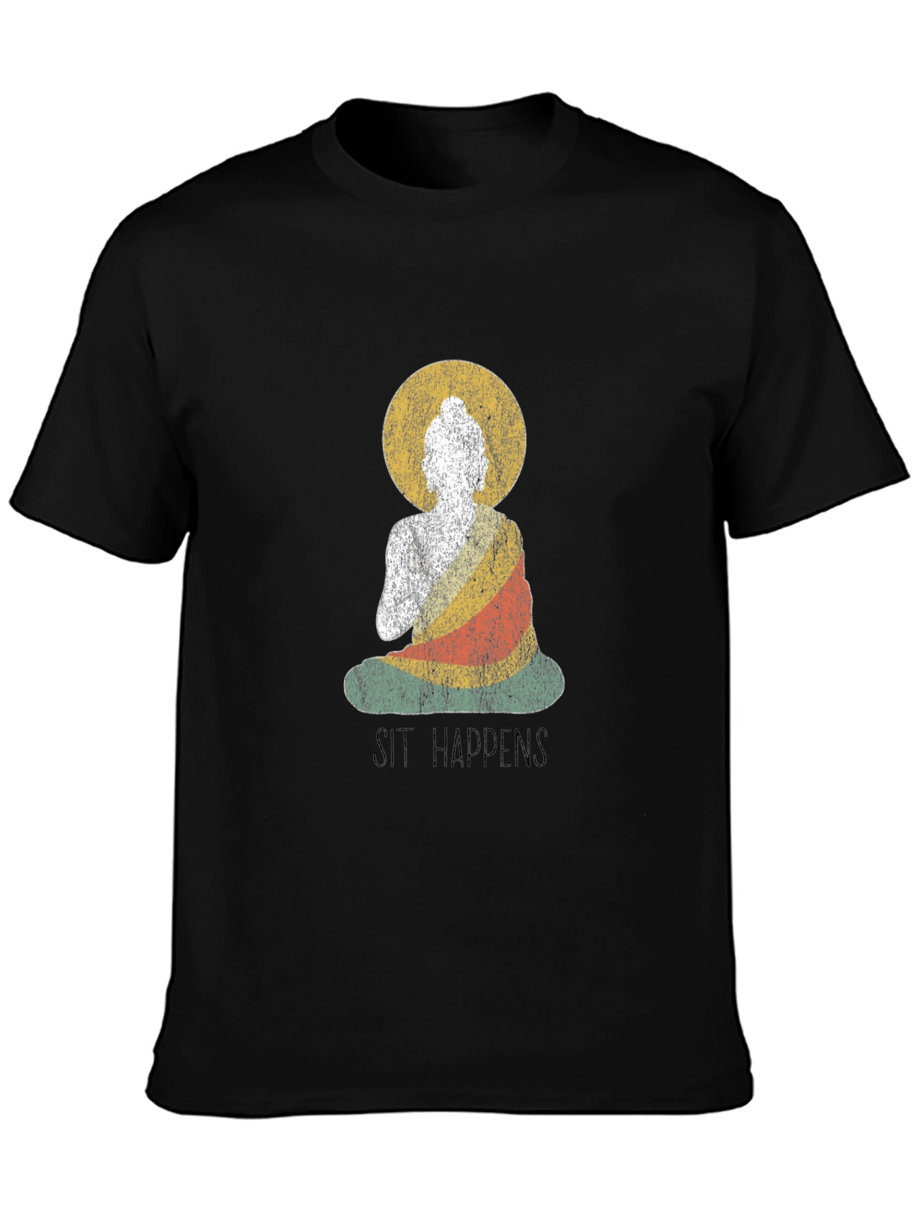 Sit Happens Buddha Graphic T-Shirt