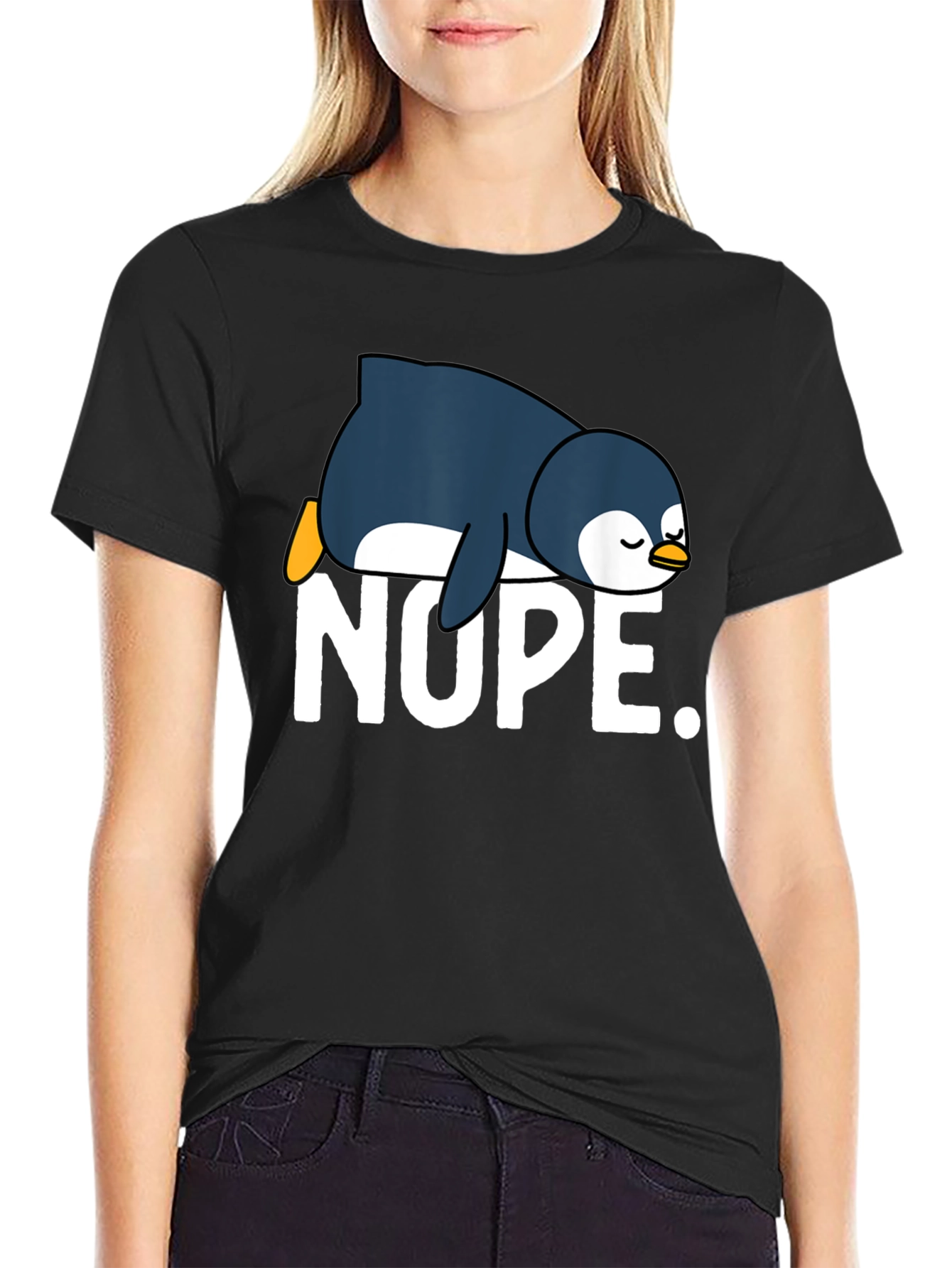 Nope Penguin Graphic Tee - Relaxed Fit