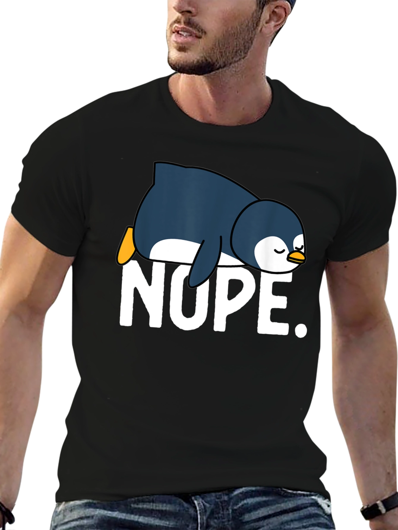 Nope Penguin Graphic Tee - Relaxed Fit