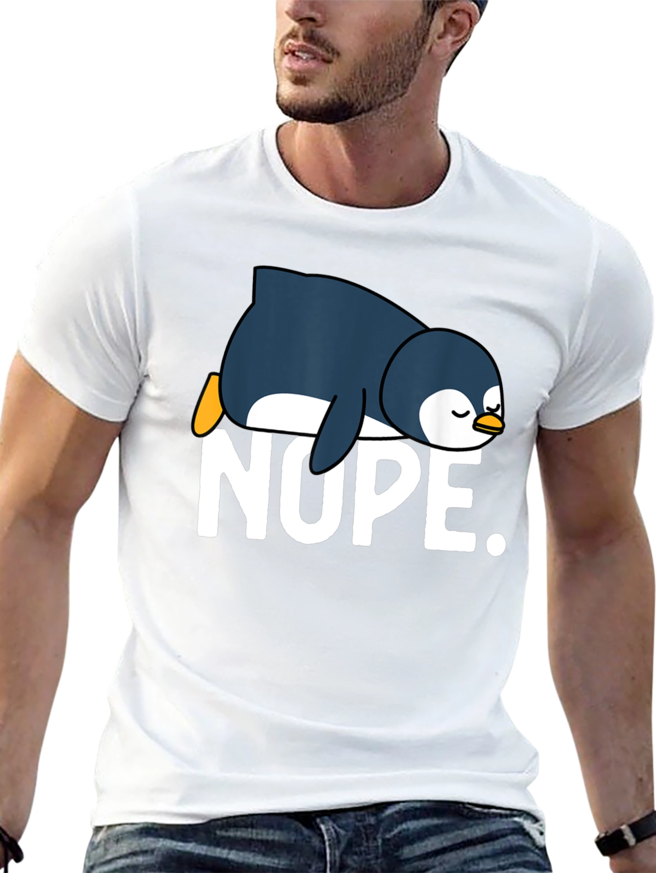 Nope Penguin Graphic Tee - Relaxed Fit