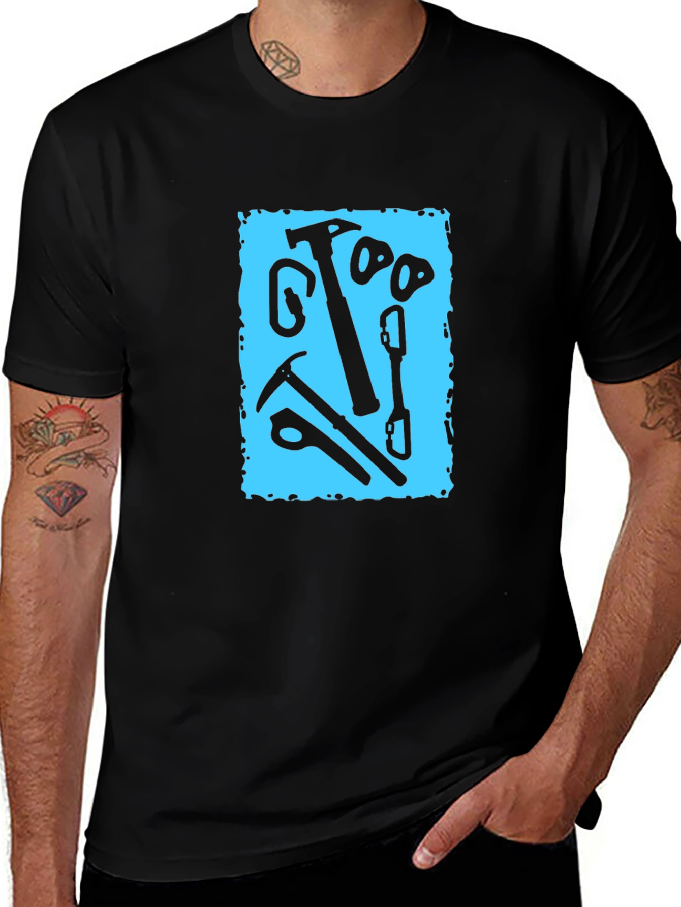 Climbing Gear Graphic Tee - Black