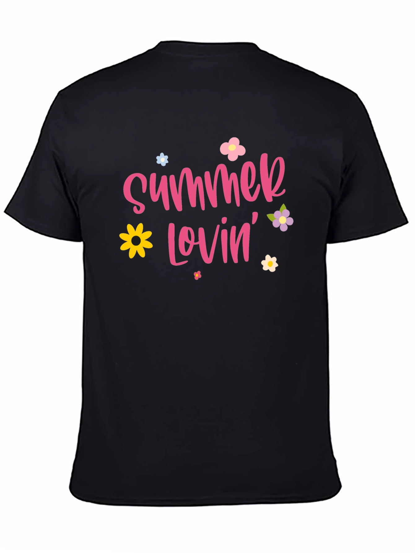 Summer Lovin Graphic Print Black T-Shirt