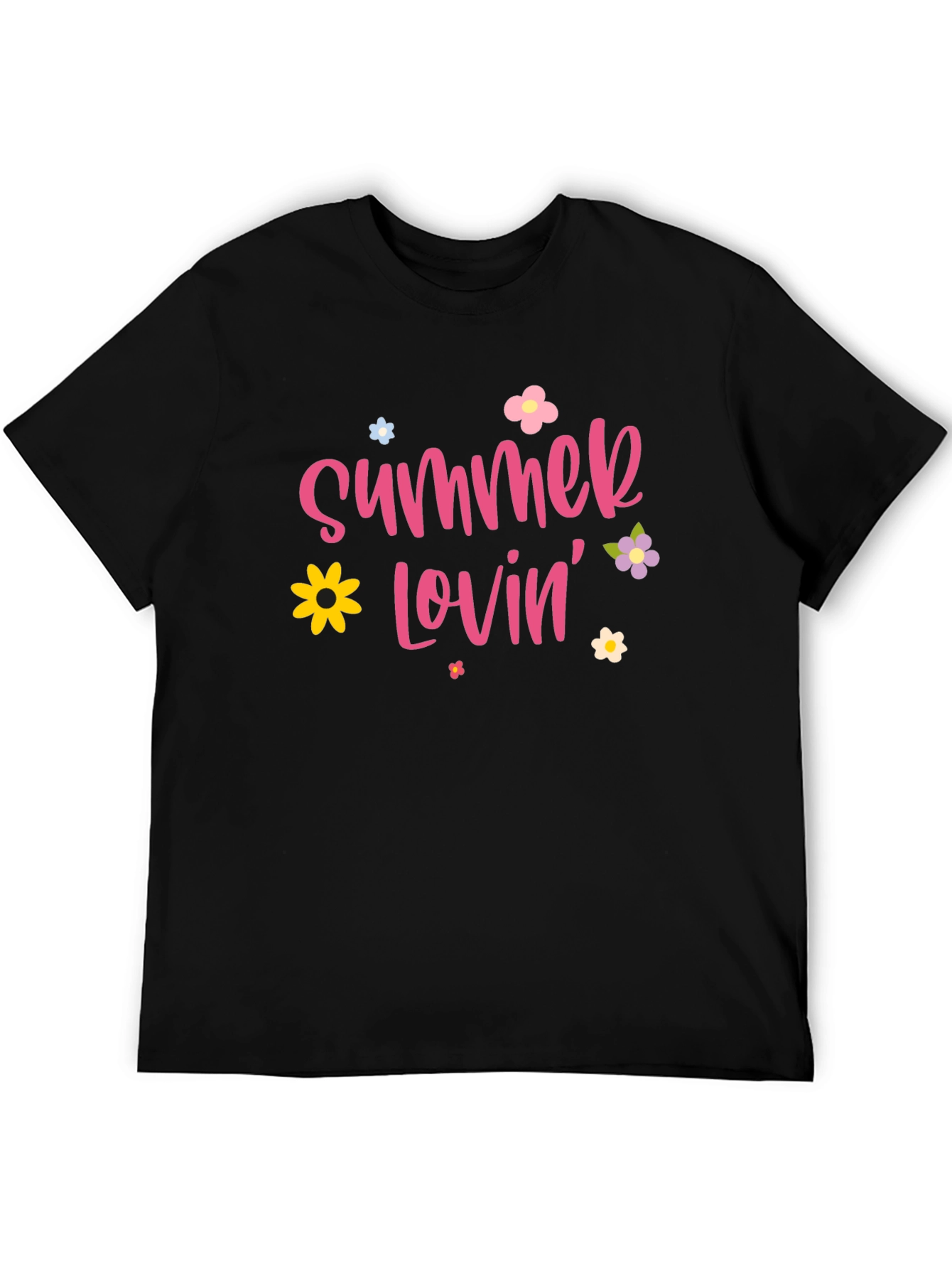 Summer Lovin Graphic Print Black T-Shirt