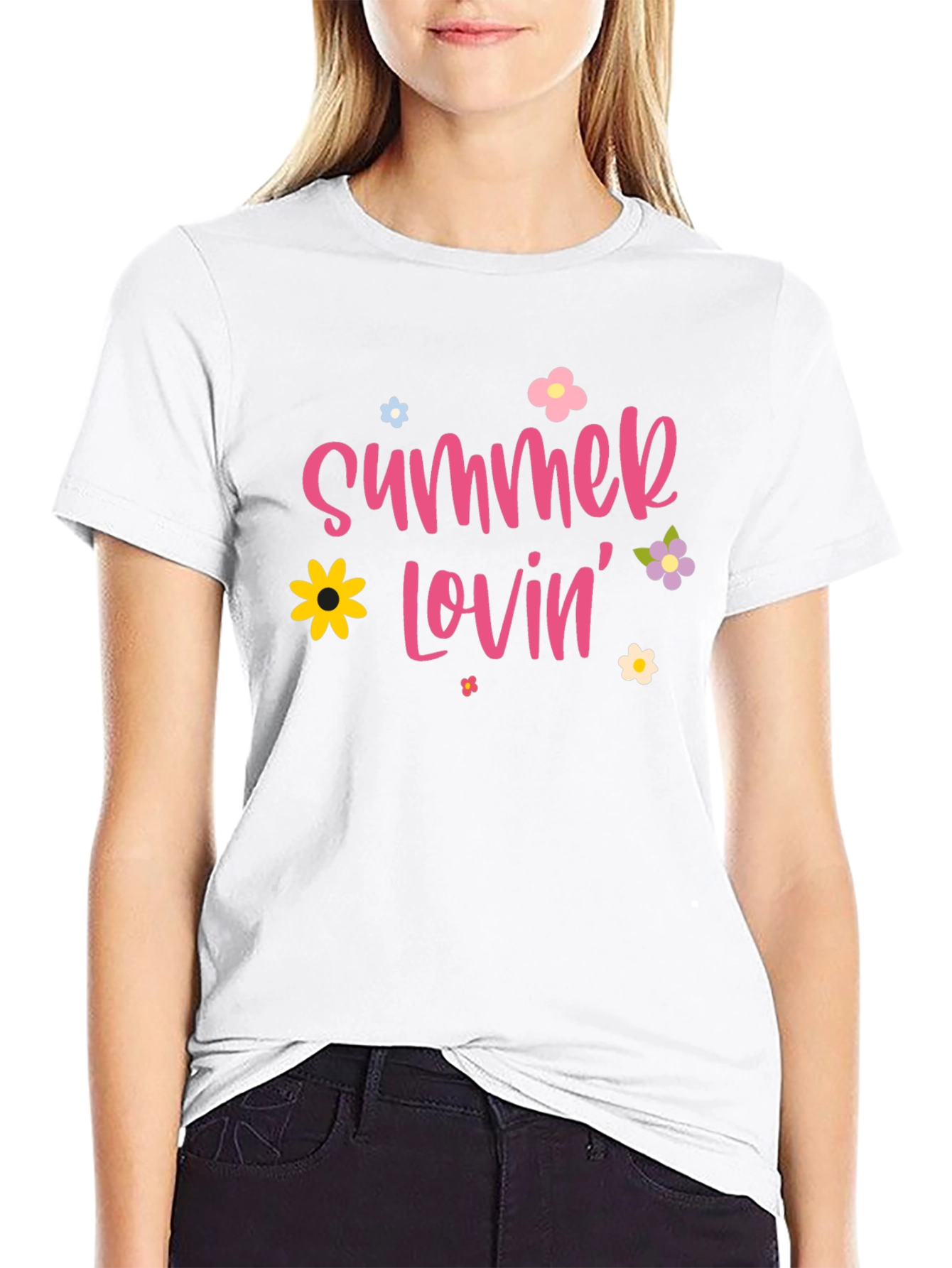 Summer Lovin Graphic Print Black T-Shirt