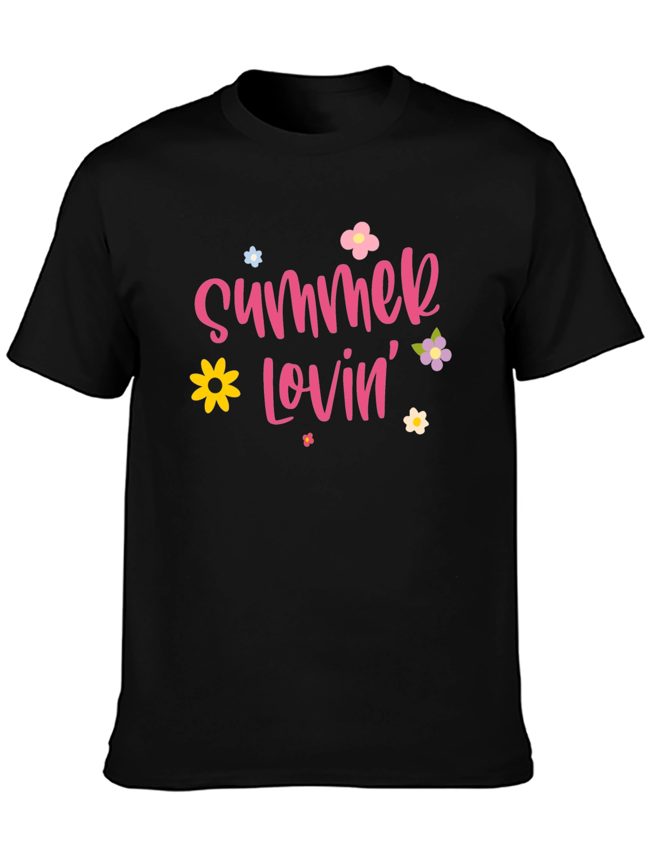 Summer Lovin Graphic Print Black T-Shirt