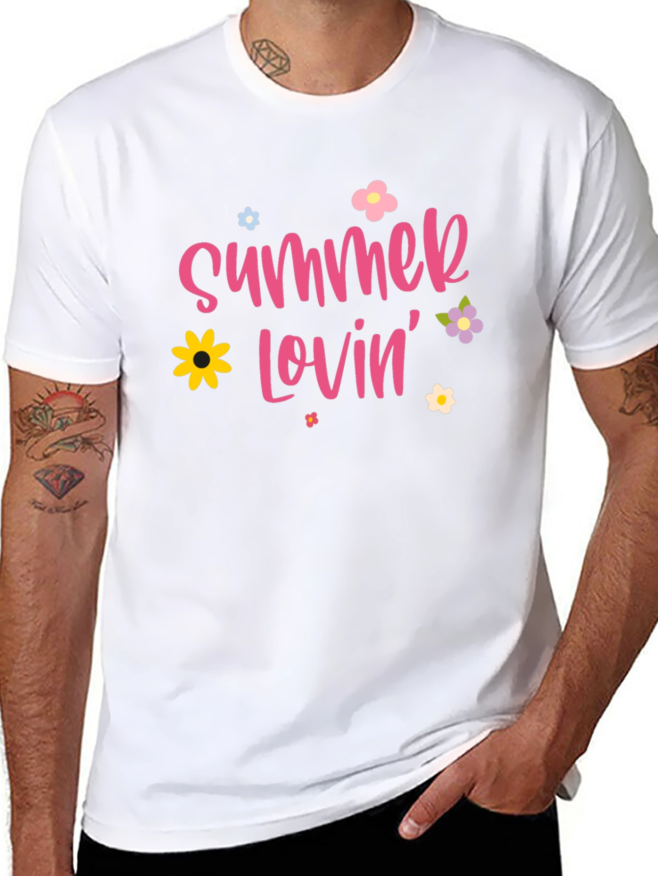 Summer Lovin Graphic Print Black T-Shirt