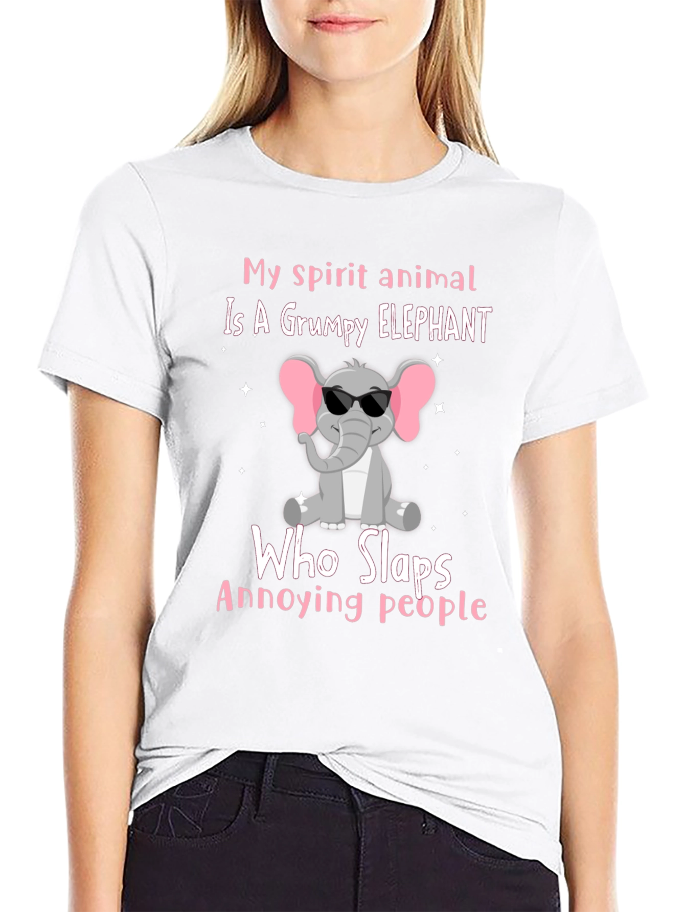 Grumpy Elephant T-Shirt - Slaps Annoying People