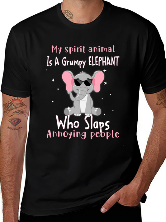 Grumpy Elephant T-Shirt - Slaps Annoying People