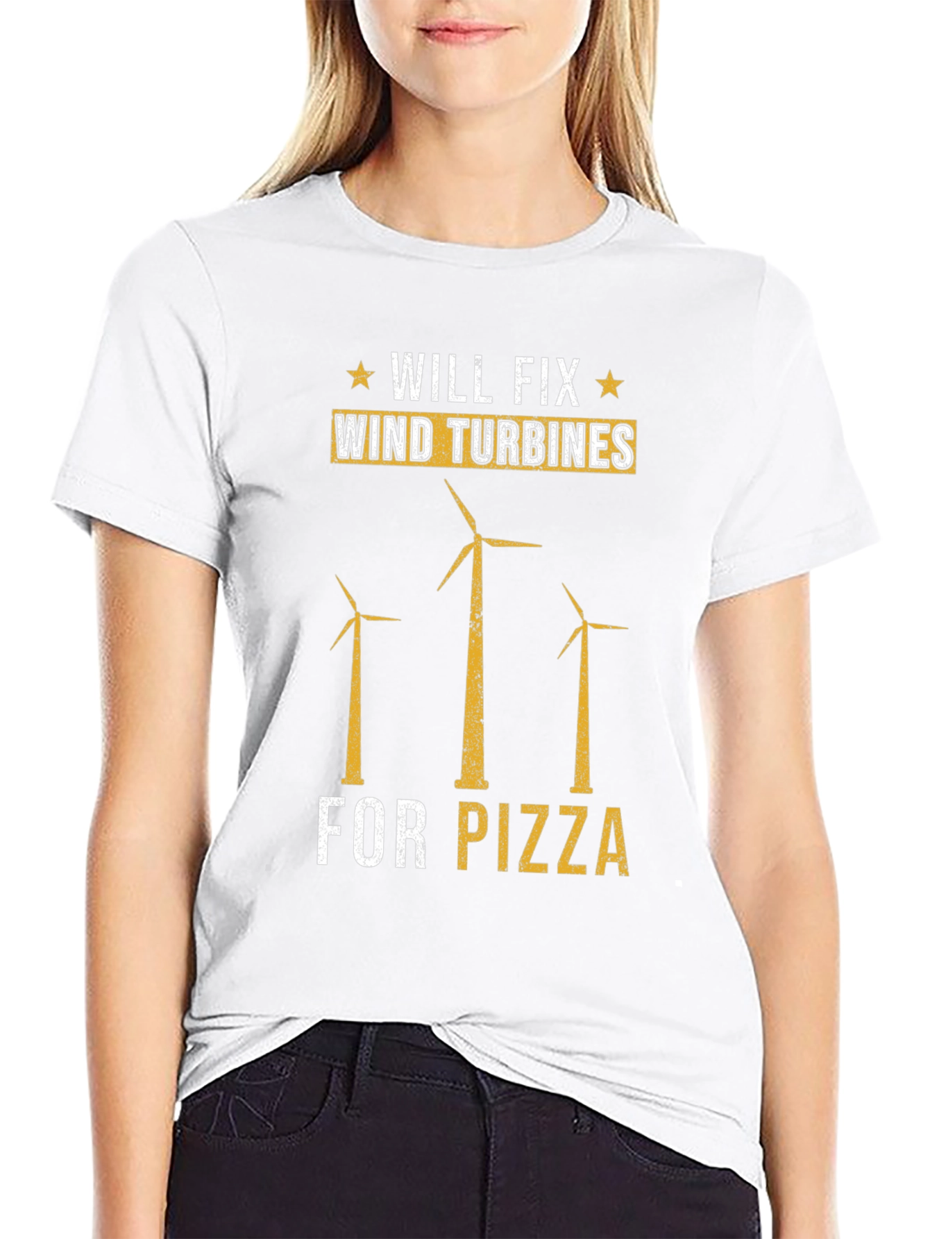 Will Fix Wind Turbines For Pizza Funny T-Shirt