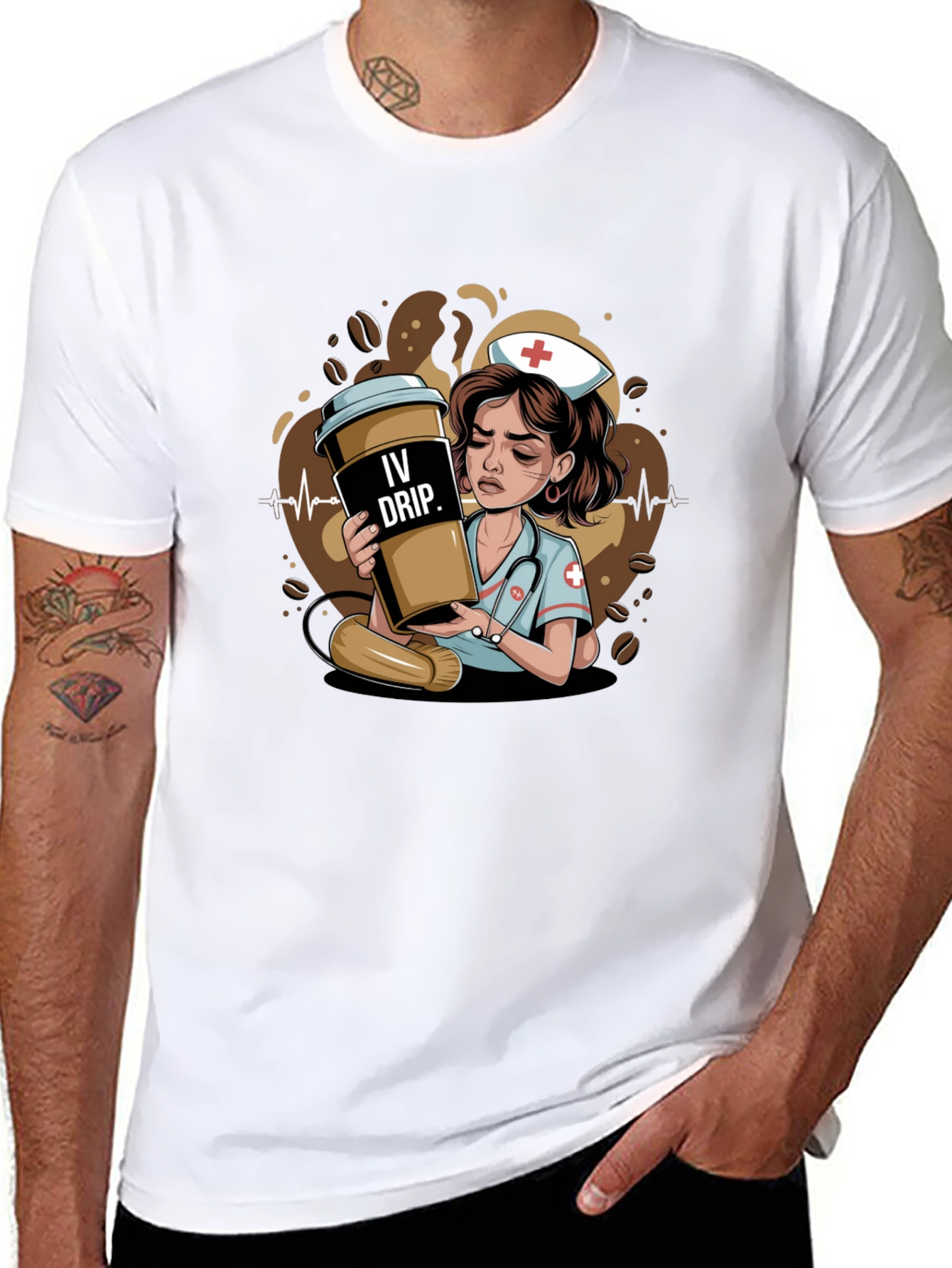 IV Drip Nurse Graphic Tee - Coffee Lover