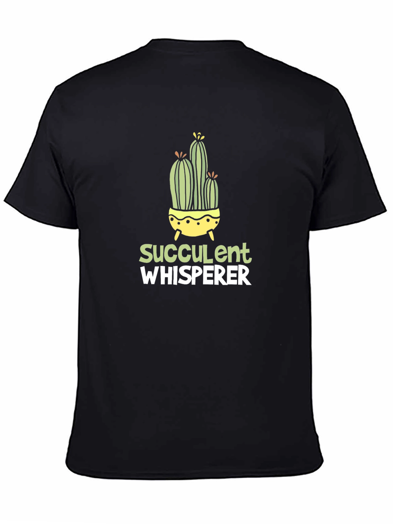 Succulent Whisperer Black Graphic T-Shirt