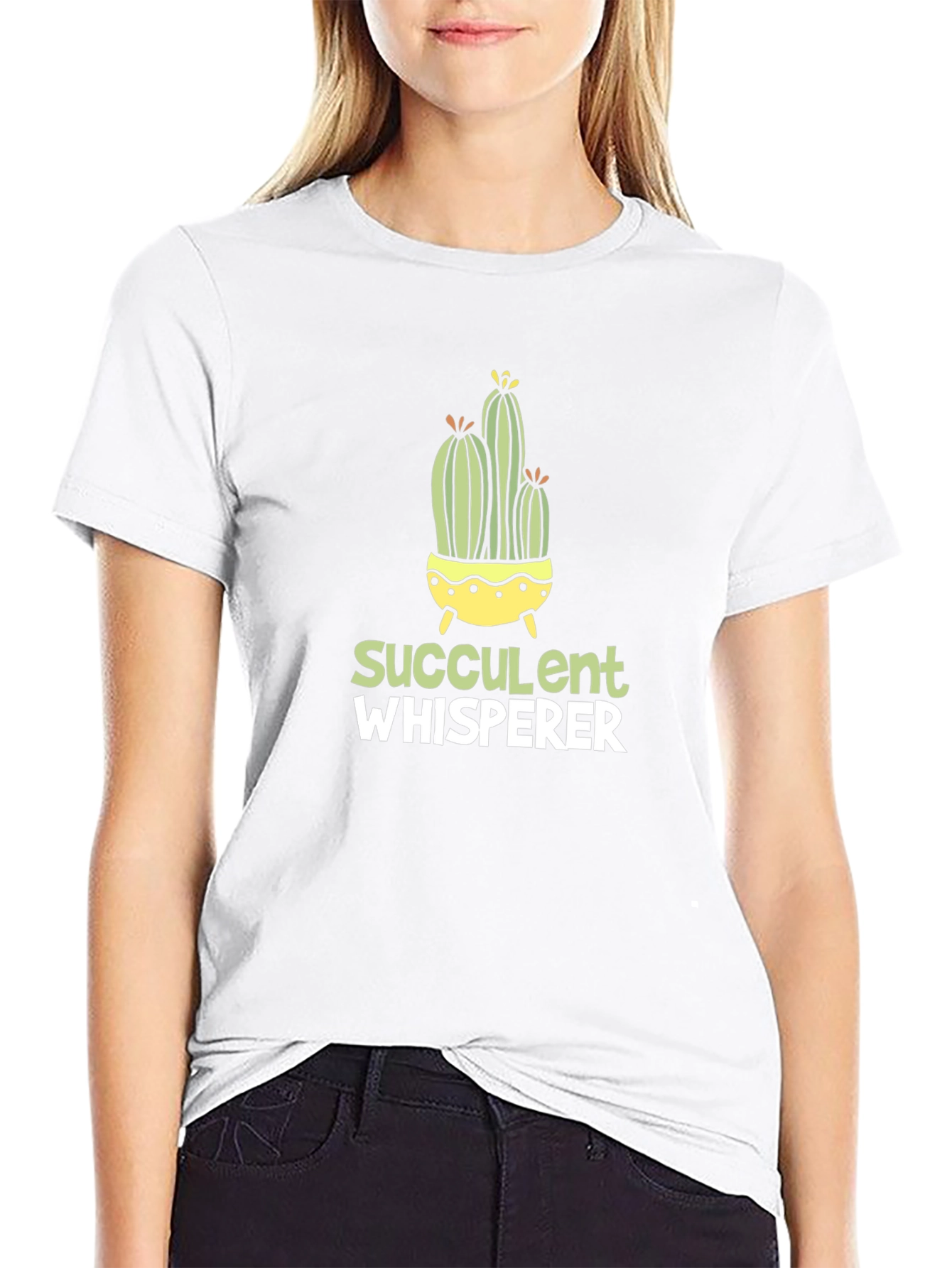 Succulent Whisperer Black Graphic T-Shirt
