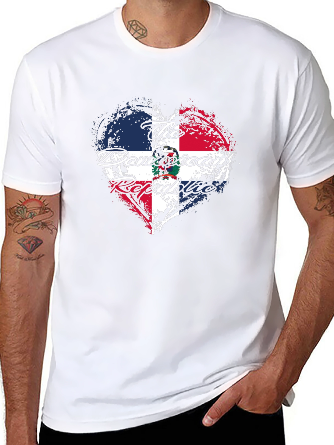 Dominican Republic Heart Flag T-Shirt