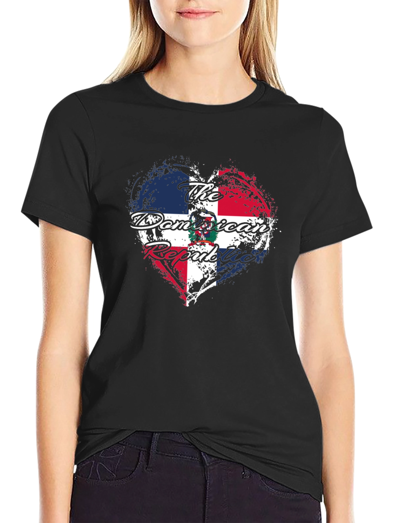 Dominican Republic Heart Flag T-Shirt