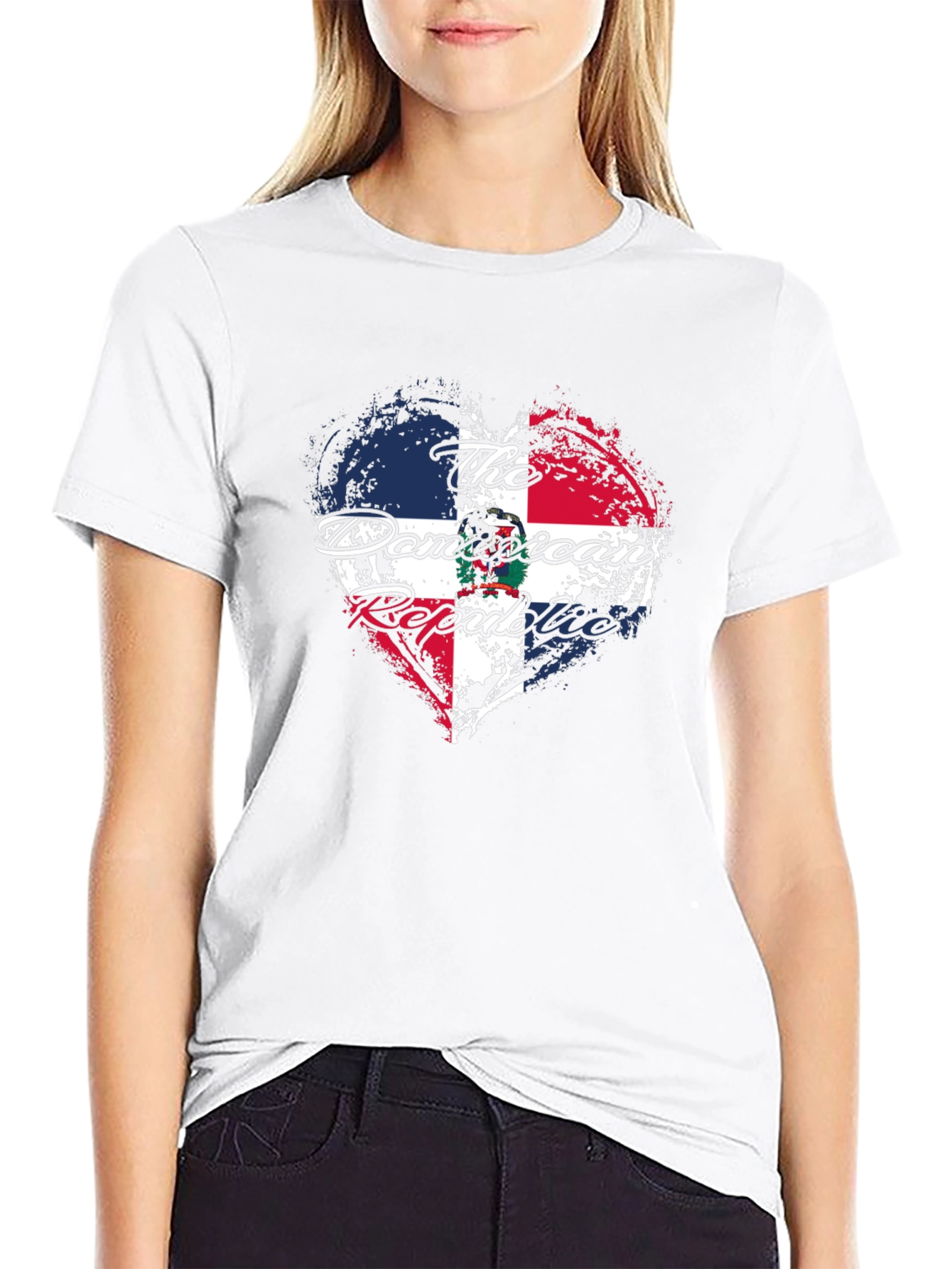 Dominican Republic Heart Flag T-Shirt