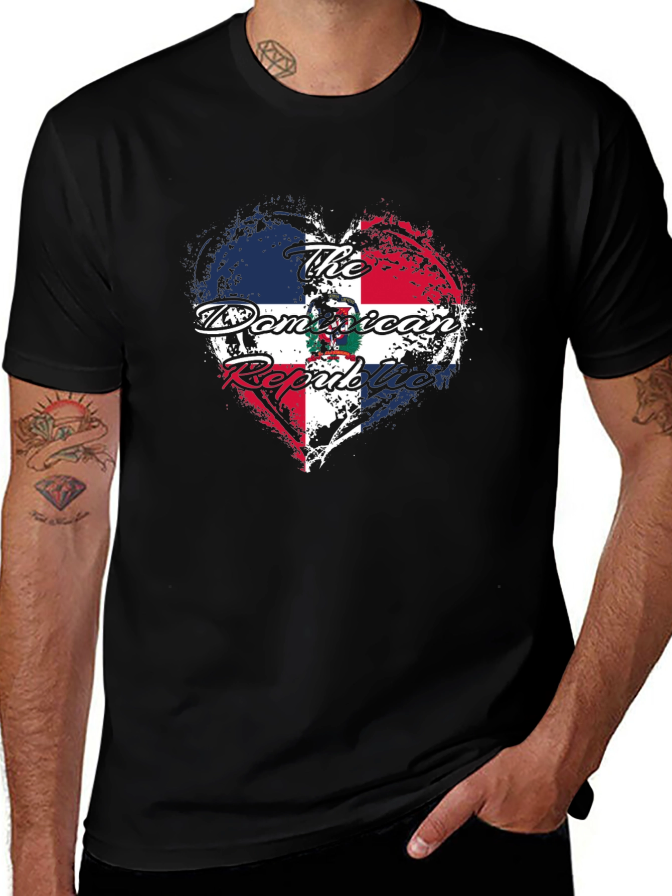 Dominican Republic Heart Flag T-Shirt