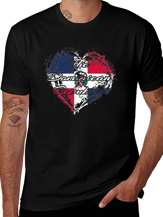 Dominican Republic Heart Flag T-Shirt