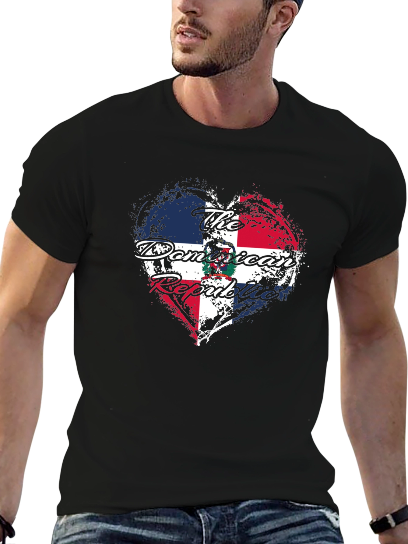 Dominican Republic Heart Flag T-Shirt