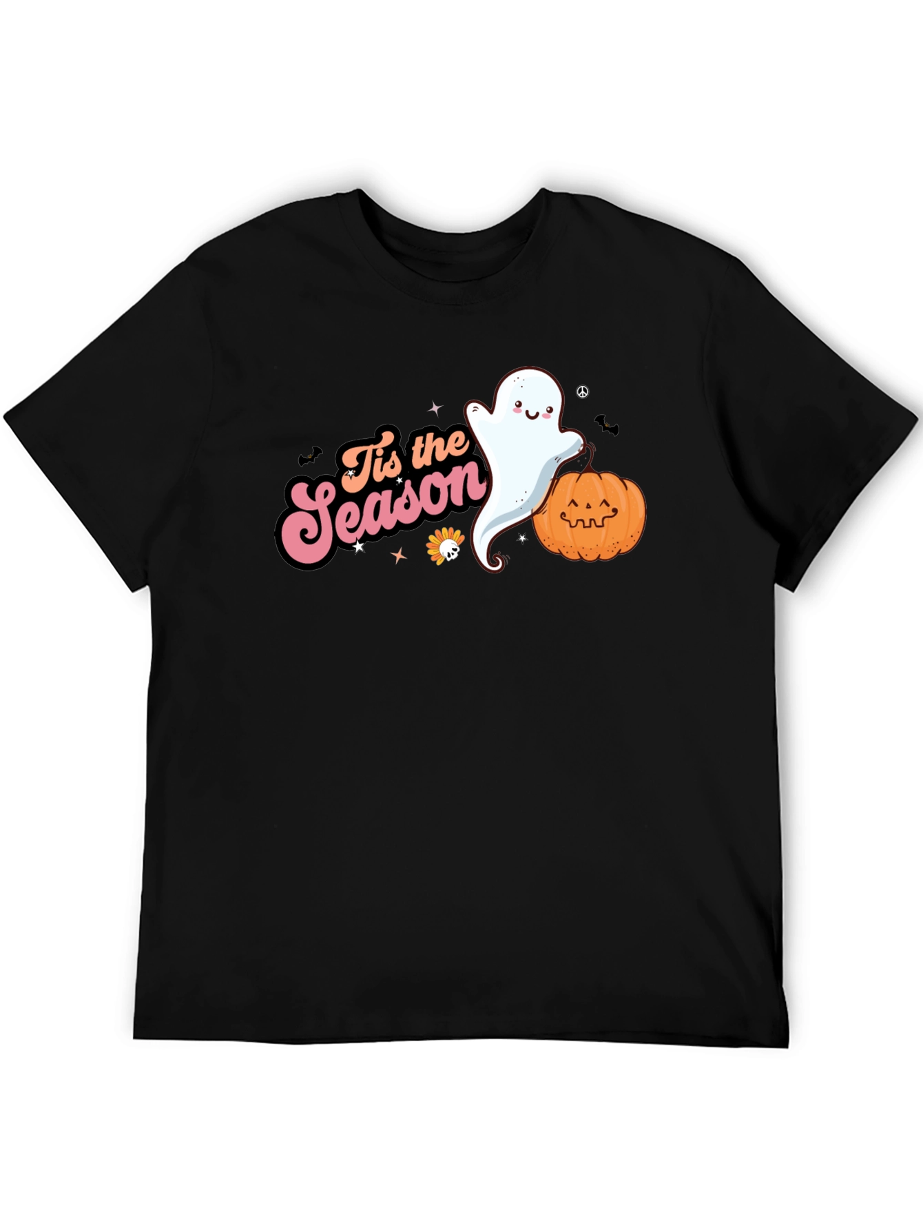 Tis the Season Ghost & Pumpkin Black T-Shirt