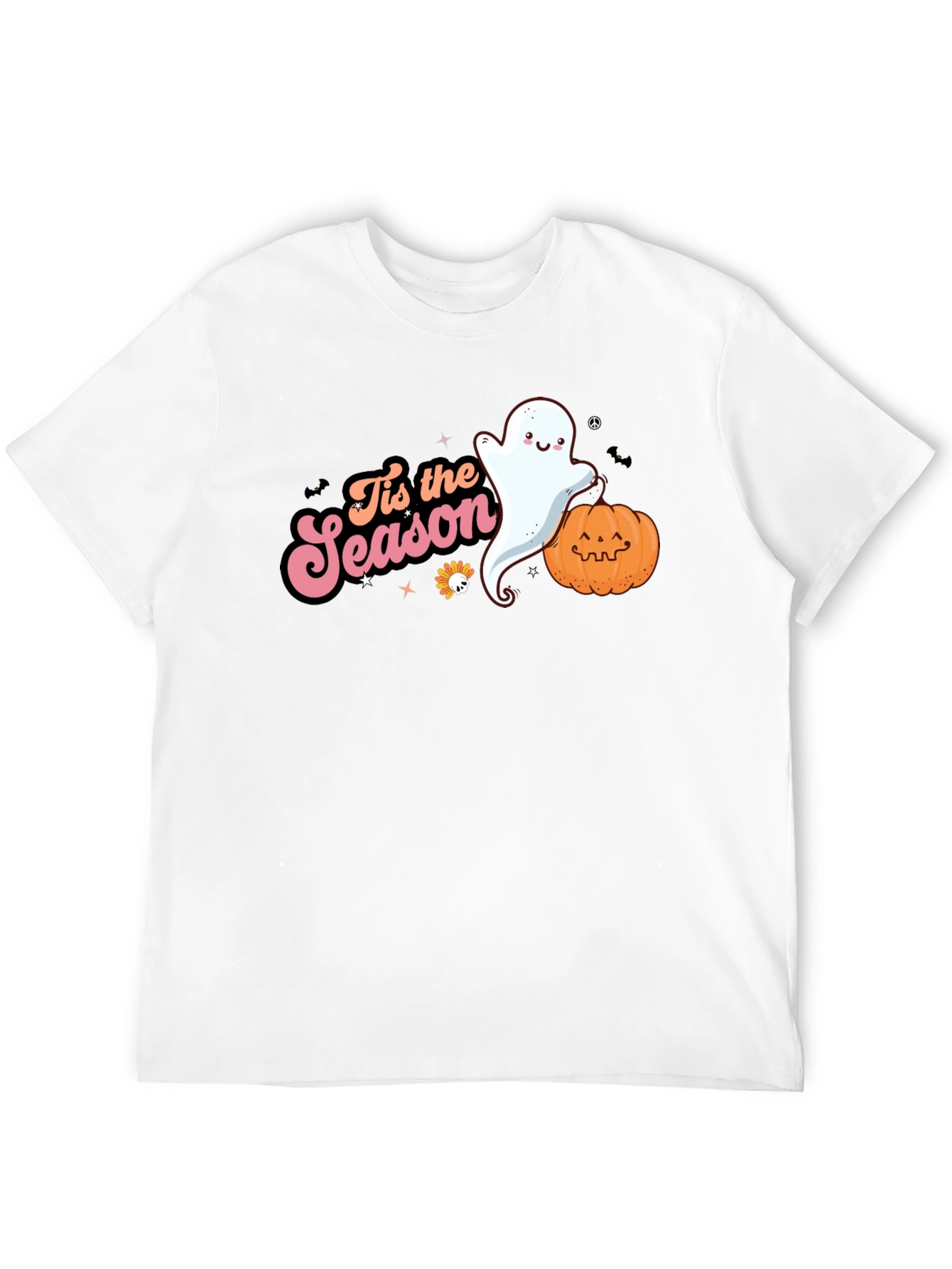 Tis the Season Ghost & Pumpkin Black T-Shirt