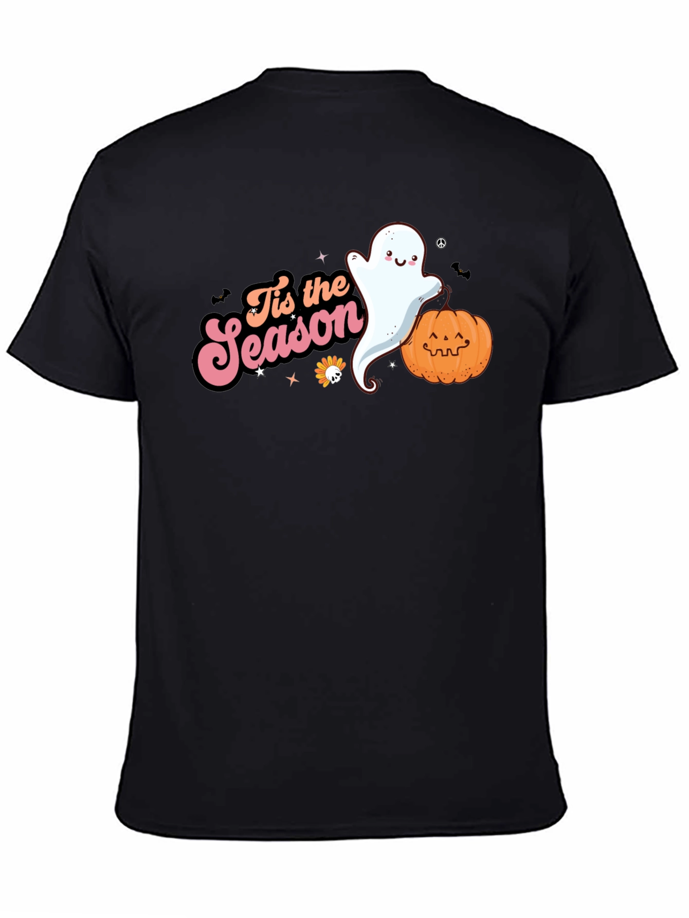 Tis the Season Ghost & Pumpkin Black T-Shirt