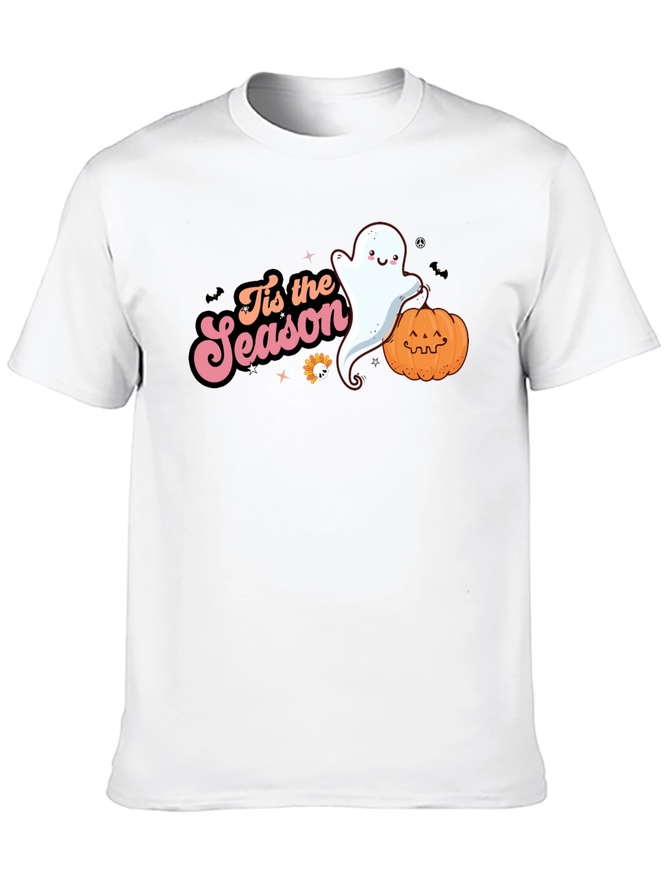 Tis the Season Ghost & Pumpkin Black T-Shirt