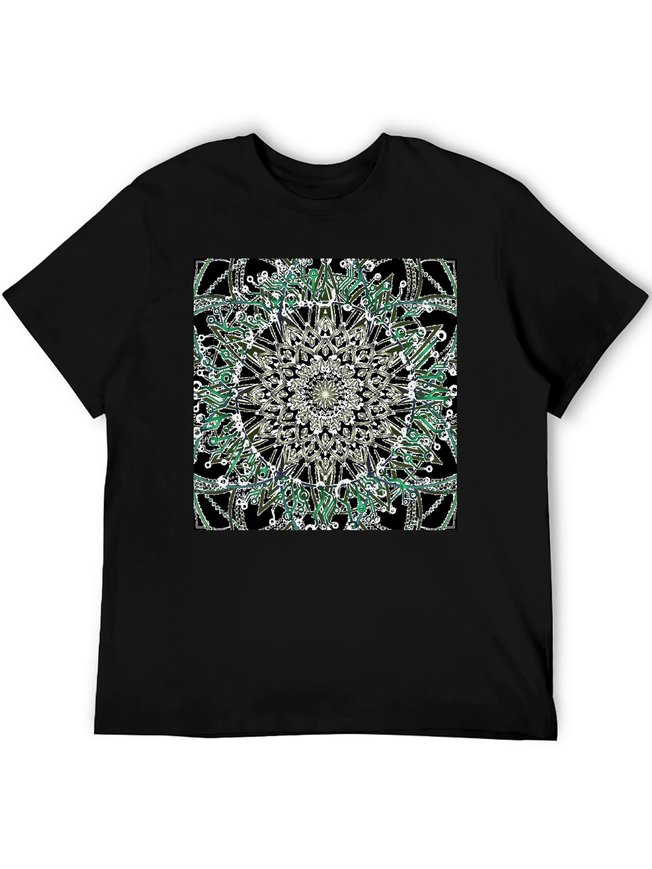 Geometric Mandala Black T-Shirt