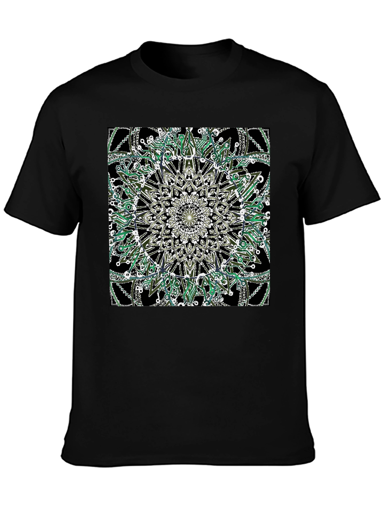 Geometric Mandala Black T-Shirt